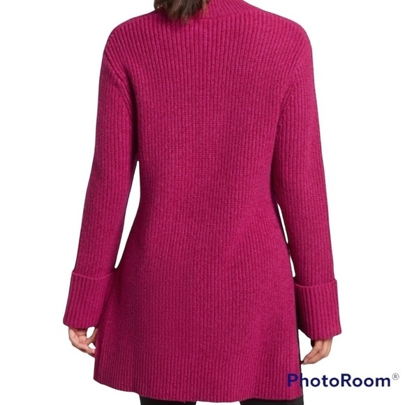 NWT Athleta Shasta Oversized Wool Blend High Low V-Neck Sweater - Picture 3 of 16